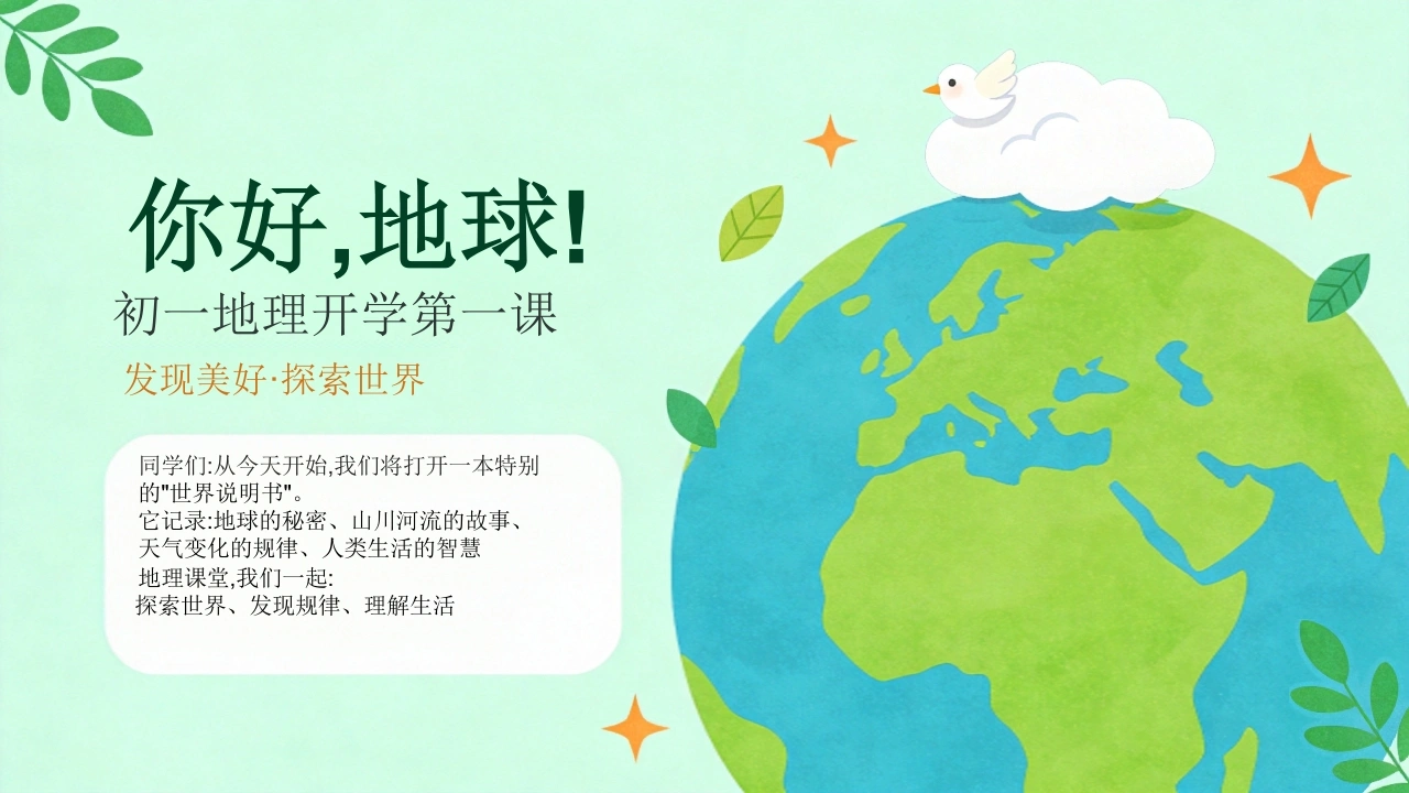 【初一】【七年级】【秋季上】【地理】开学第一课主题班会-教务素材网