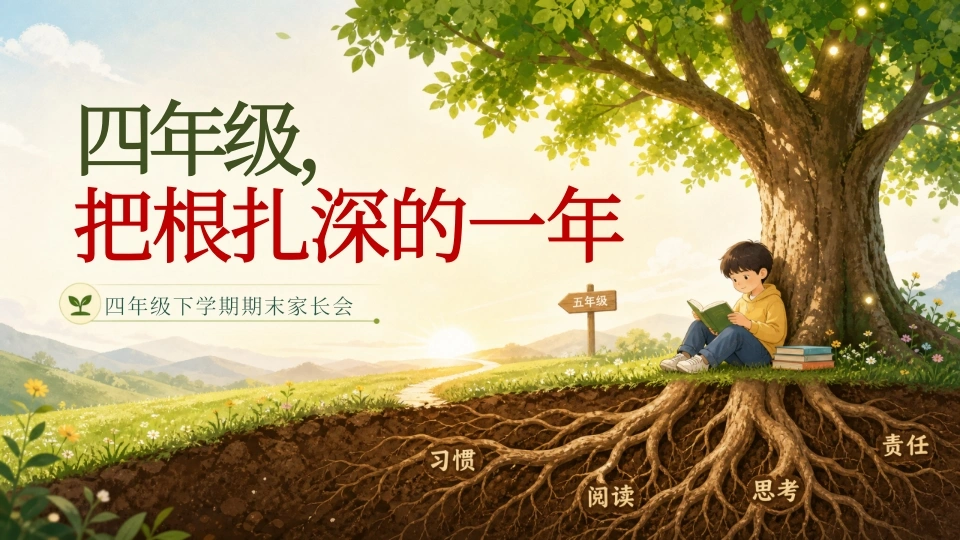 【四年级下】期末家长会：把根扎深-教务素材网