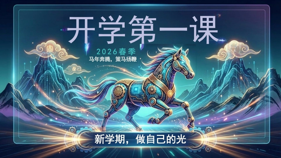 【通用】2026春季开学第一课：马年奔腾，策马扬鞭，新学期，做自己的光-教务素材网