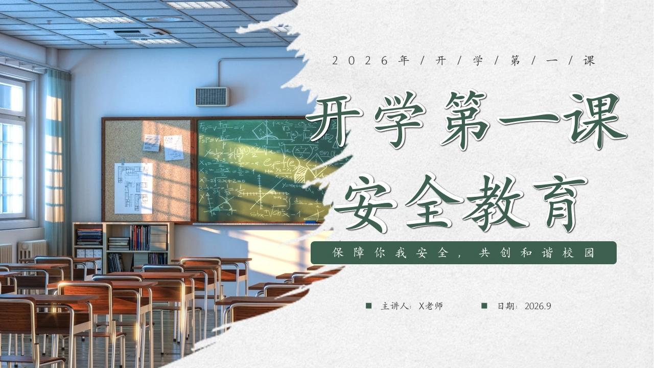 【通用】《开学第一课》【秋季】【安全】主题班会PPT