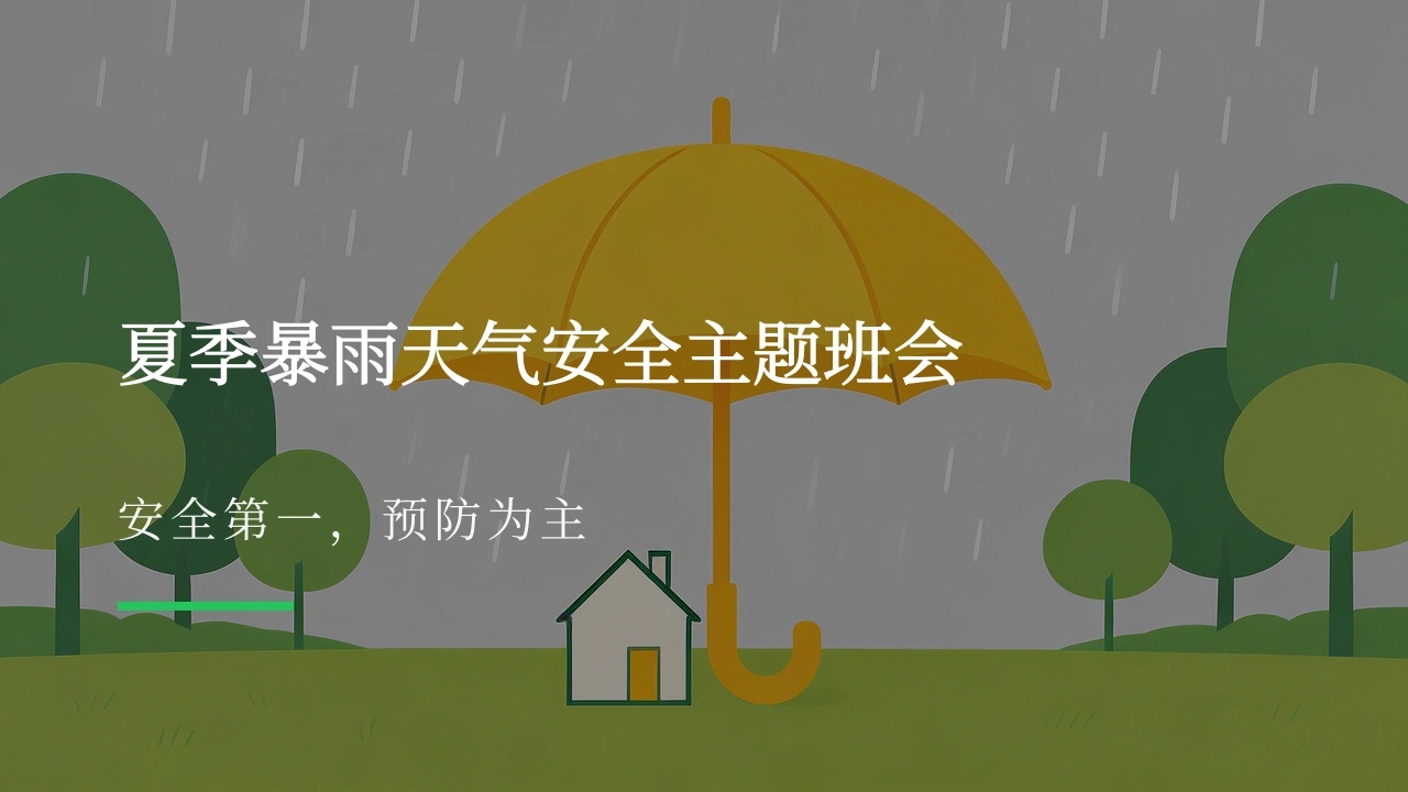 【通用】【安全教育】主题班会：夏季暴雨防范安全-教务素材网