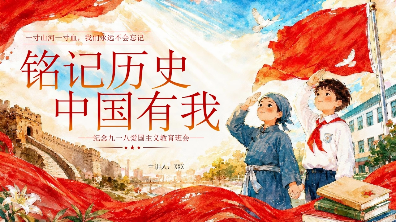 【通用】【爱国教育】纪念九一八主题班会——铭记历史，中国有我