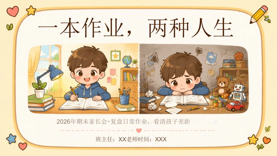【通用】期末家长会：复盘日常作业，看清孩子差距-教务素材网