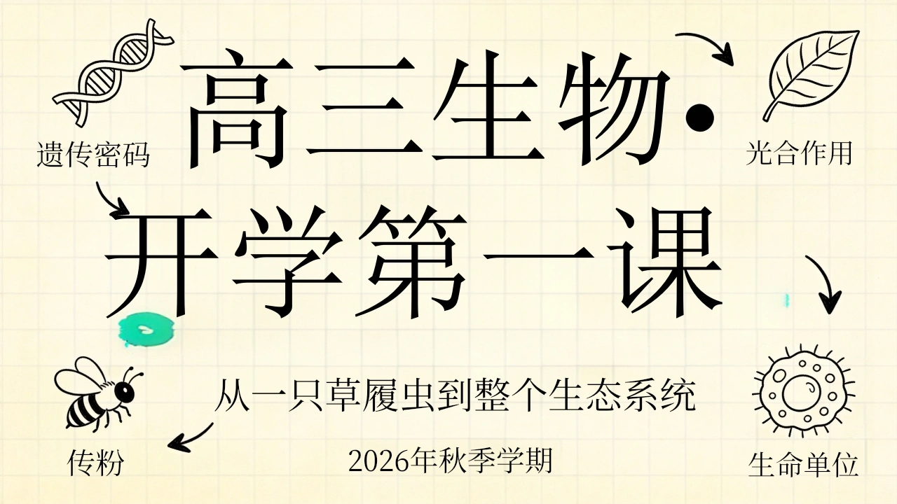 【高三】【生物】【秋季上】开学第一课